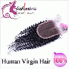 Middle Part Virgin Brazilian Human Hair Lace Closure Kinky Curly